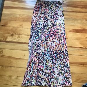 calf cut long silk skirt